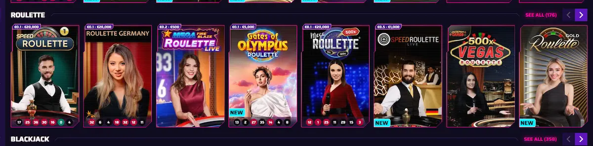 Live-Roulette-Tisch bei Roby Casino mit Echtzeit-Dealer