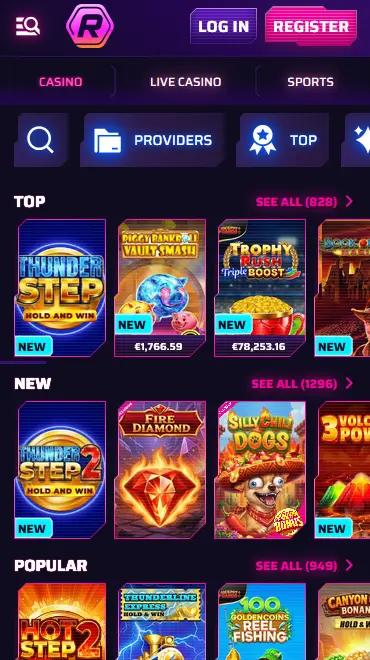 Roby Casino App-Vorschau